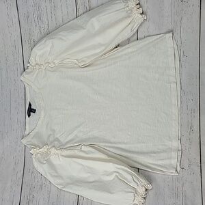 Banana Republic Off White Balloon Long Sleeve Top Size Medium